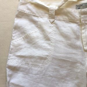 White linen capri pants